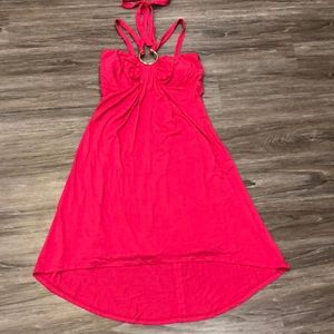 Cache Hot Pink Halter/Strap Hi Low Dress